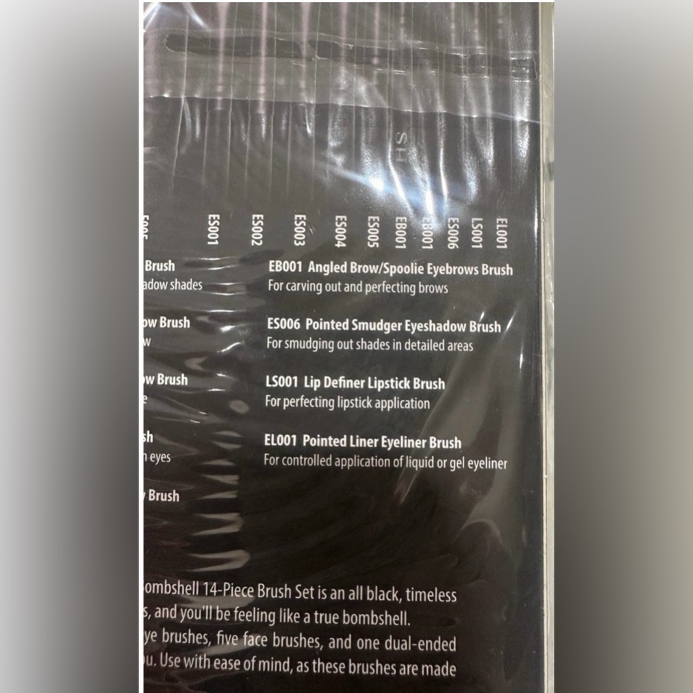 SHANY Black Bombshell 14-Piece Brush Set With Synthetic Bristles, New In Box - Picture 9 of 11